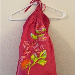 tubed dress with tie around the neck